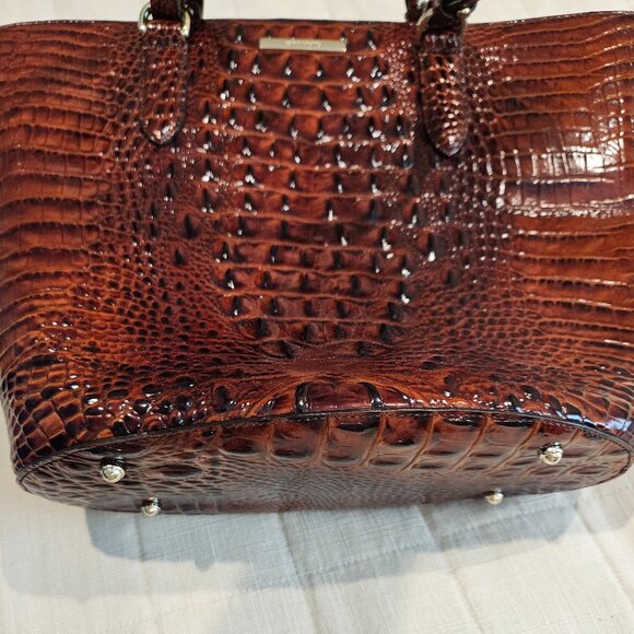 Brahmin Pecan Melbourne Leather Tote with Crocodile Embossing - Picture 3 of 6